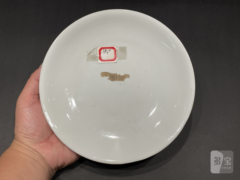 清雍正 青花竹石纹盘 - 图5